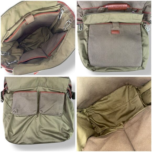 Levenger Vintage 90s Adventurer Brief Heavy Duty Canvas Leather Travel Bag 20” - Picture 11 of 16